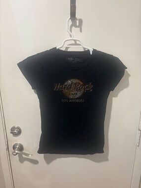 Hard Rock Cafe Black T-Shirt with White Logo Print